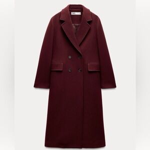 Zara Wool Blend Double Breasted Coat